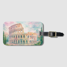 Etiqueta De Bagagem Colosseum Luggage Tag | Watercolor Rome Travel Bag