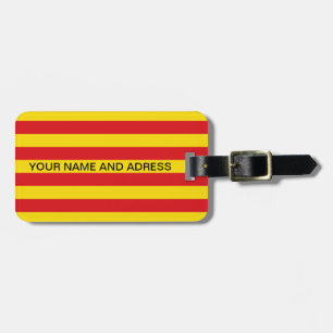 Etiqueta de bagagem com bandeira da Catalunha