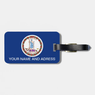 Etiqueta de bagagem com bandeira da Virgínia, EUA