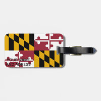 Etiqueta de bagagem com bandeira de Maryland, EUA