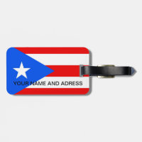 Etiqueta de bagagem com bandeira de Porto Rico, EU
