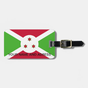 Etiqueta de Bagagem com Bandeira do Burundi