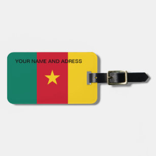 Etiqueta de bagagem com bandeira dos Camarões