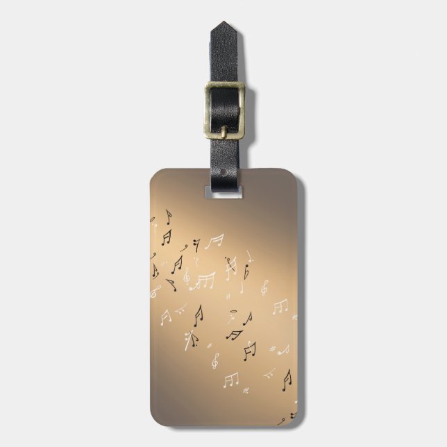 Etiqueta de bagagem com brilho de ouro das Notas M (Frente Vertical)