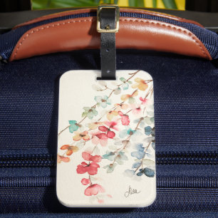 Etiqueta de Bagagem com Casca Floral