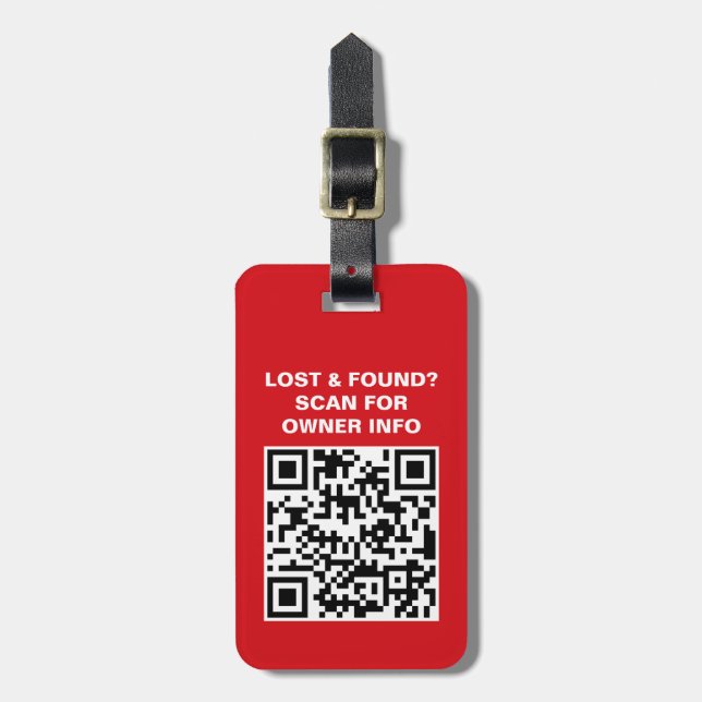 Etiqueta de Bagagem com Código QR de Viagem (Frente Vertical)