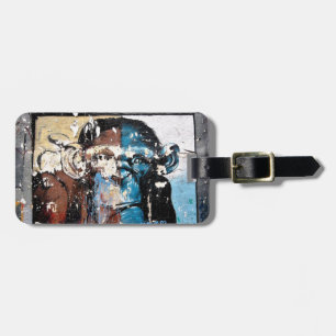 Etiqueta de bagagem com correia de couro