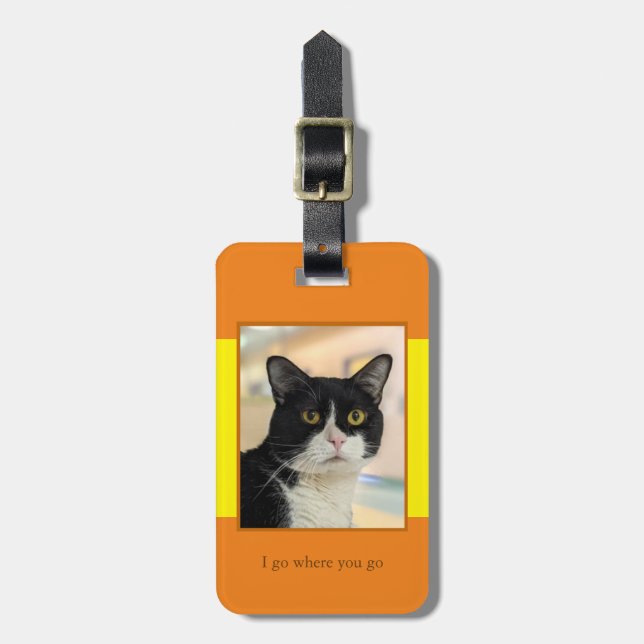 Etiqueta de Bagagem com Foto de Pet (Frente Vertical)