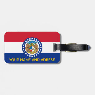 Etiqueta de bagagem com pavilhão do Missouri, EUA