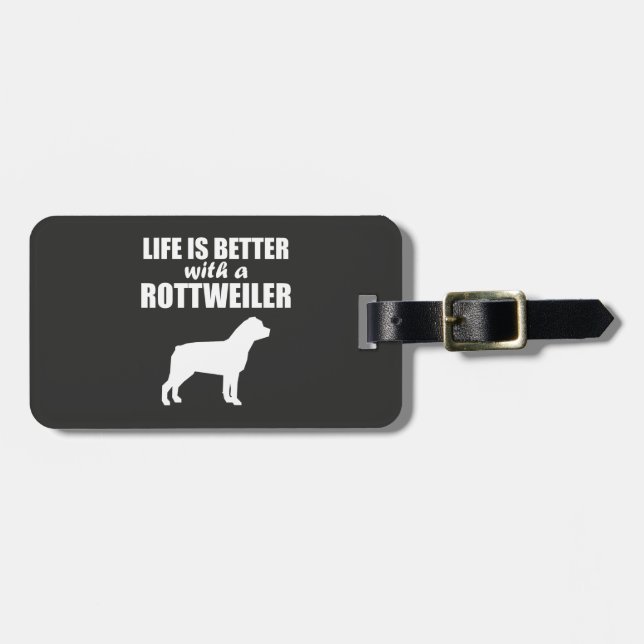 Etiqueta De Bagagem Com um Rottweiler (Frente Horizontal)