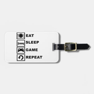 Etiqueta De Bagagem Coma, durma, jogo, repetição