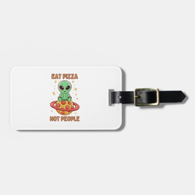 Etiqueta De Bagagem Coma pizza não pessoas (Frente Horizontal)