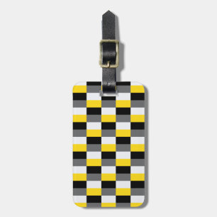 Etiqueta De Bagagem Combinação de Cores Amarelo, Preto e Cinza