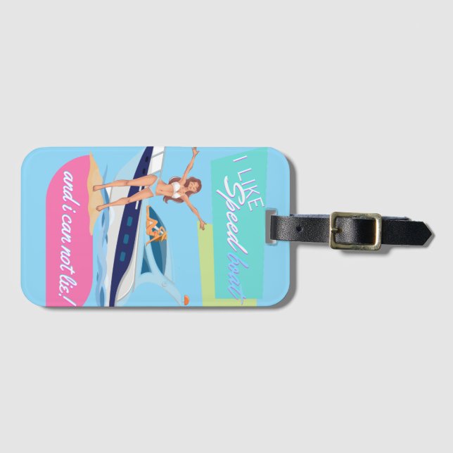 Etiqueta De Bagagem como barco a velocidade (Frente Horizontal)