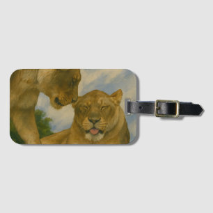 Etiqueta De Bagagem Companhia da Lioness na Luz do Ouro