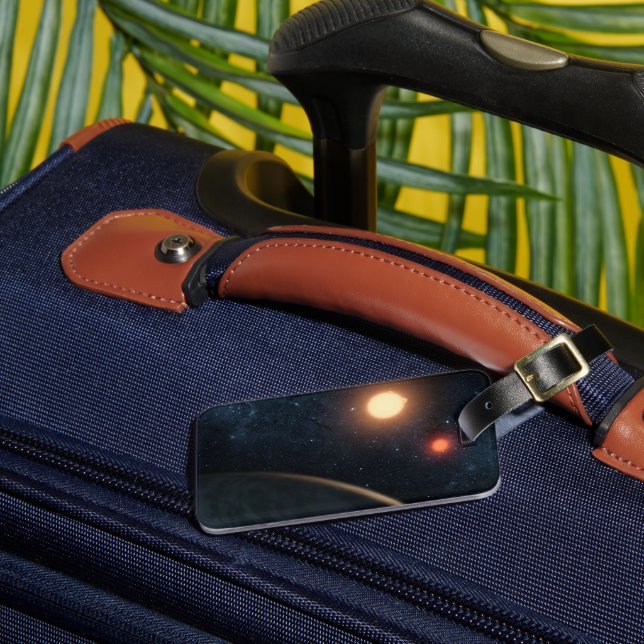 Etiqueta De Bagagem Conceito do artista Ilustrando Kepler-16b. (Frente Insitu 3)