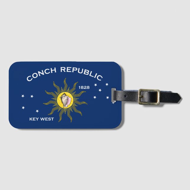 Etiqueta De Bagagem Conch Republic Flag Key West Florida (Frente Horizontal)