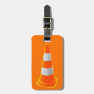 Etiqueta De Bagagem Cone do tráfego com listras cinzentas