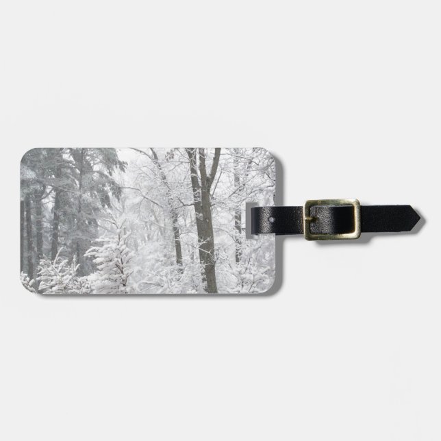 Etiqueta De Bagagem Confecções na neve. (Frente Horizontal)