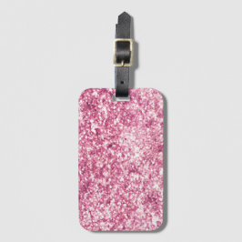 Etiqueta De Bagagem Confetti Glitter Rosa Girassol