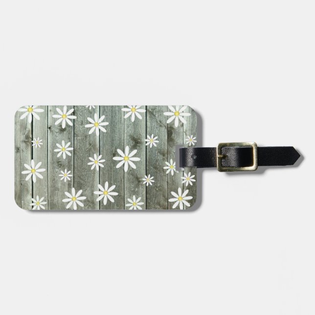 Etiqueta De Bagagem Conselho Rustic Daisy Barn (Frente Horizontal)