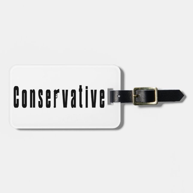 Etiqueta De Bagagem Conservador com uma arma (Frente Horizontal)