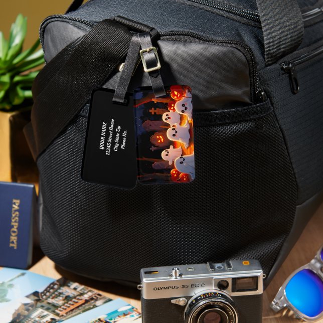 Etiqueta De Bagagem Contos Fantasmas à Lua (Frente e verso)