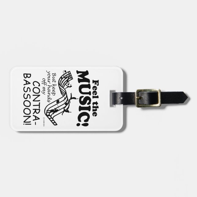 Etiqueta De Bagagem Contrabasson Sente A Música (Frente Horizontal)