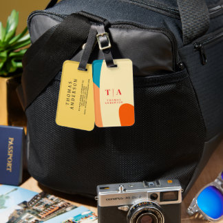 Etiqueta De Bagagem Contrast Abstract Geometric Background