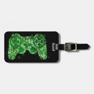 Etiqueta De Bagagem Controladora de videogame Green Neon personalizáve