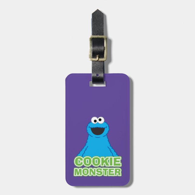 Etiqueta De Bagagem Cookie Monster Character Art (Frente Vertical)