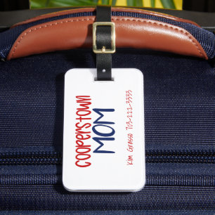 Etiqueta De Bagagem Cooperstown Mãe Azul Vermelho 