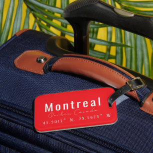 Etiqueta De Bagagem Coordenadas do Mapa de Montreal