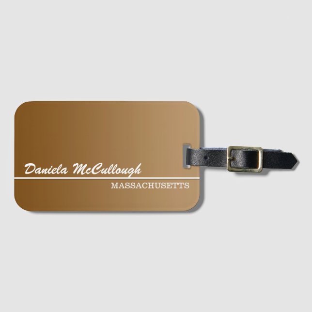 Etiqueta De Bagagem Cor - castanho + sua ideia (Frente Horizontal)