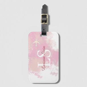 Etiqueta De Bagagem cor-de-água rosa feminina personalizada