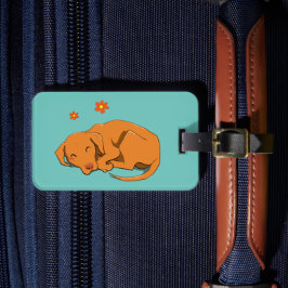Etiqueta De Bagagem Cor Personalizada De Desenho Vizsla De Dormência