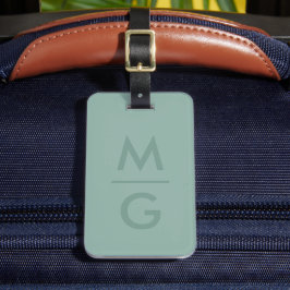 Etiqueta De Bagagem Cor Sólido Luz Macia Pastel Sage Musgo Verde 