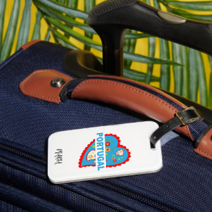Etiqueta De Bagagem Coração português alegre