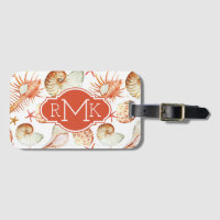 Coral com escudos & monograma do teste padrão |