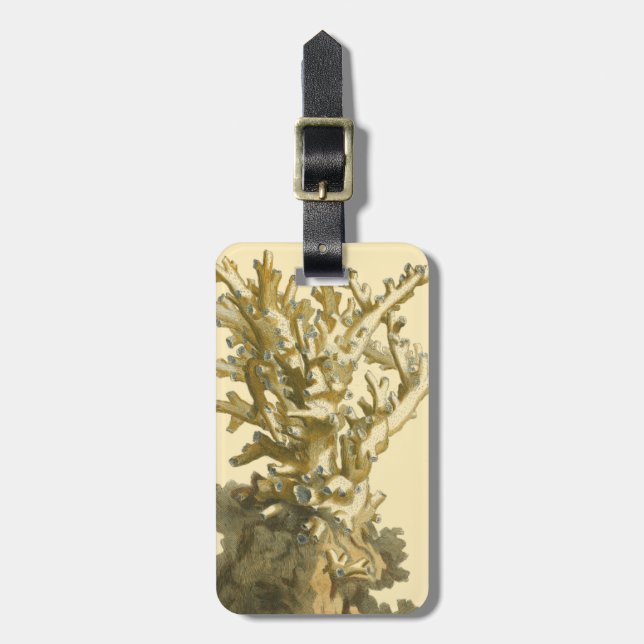 Etiqueta De Bagagem Coral pelo Mar (Frente Vertical)