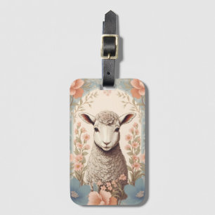 Etiqueta De Bagagem Corderinho Fofo Floral Pastel Delicado