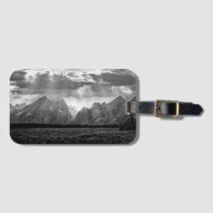Etiqueta De Bagagem Cordilheira grande de Teton em preto e branco