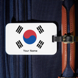 Etiqueta De Bagagem Coreia do Sul Seul Ásia Bandeira Coreana Viagem