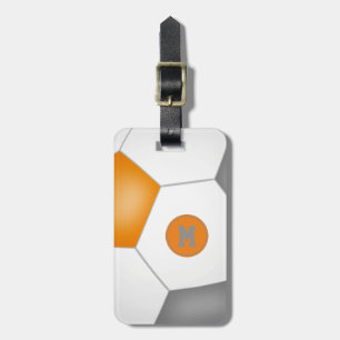 Etiqueta De Bagagem cores da equipe de futebol da cinza laranja