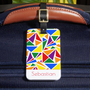 Etiqueta De Bagagem Cores do Orgulho Arco-Íris LGBTQ Abstrato de Nome 