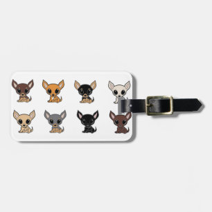 Etiqueta De Bagagem cores dos desenhos animados da chihuahua