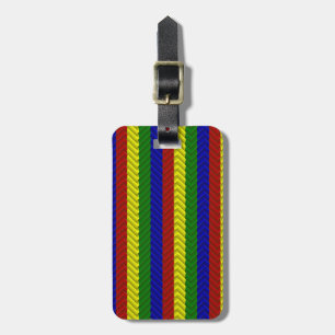 Etiqueta De Bagagem Cores Primárias Herringbone