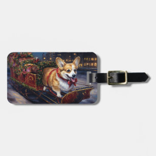 Etiqueta De Bagagem Corgi Christmas Fesason Season