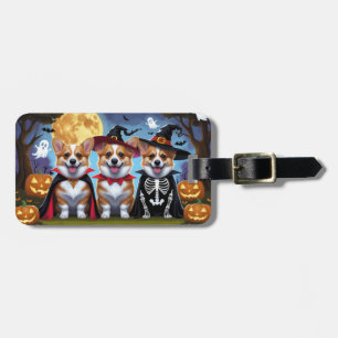 Etiqueta De Bagagem Corgi Dogs Pumpkin Halloween Engraçado
