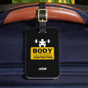 Etiqueta De Bagagem Corpo Em Construção Nome Personalizado